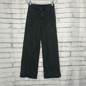 American Eagle Baggy Wide Leg Black Pants Super High Rise Women’s 000 Retro Y2K
